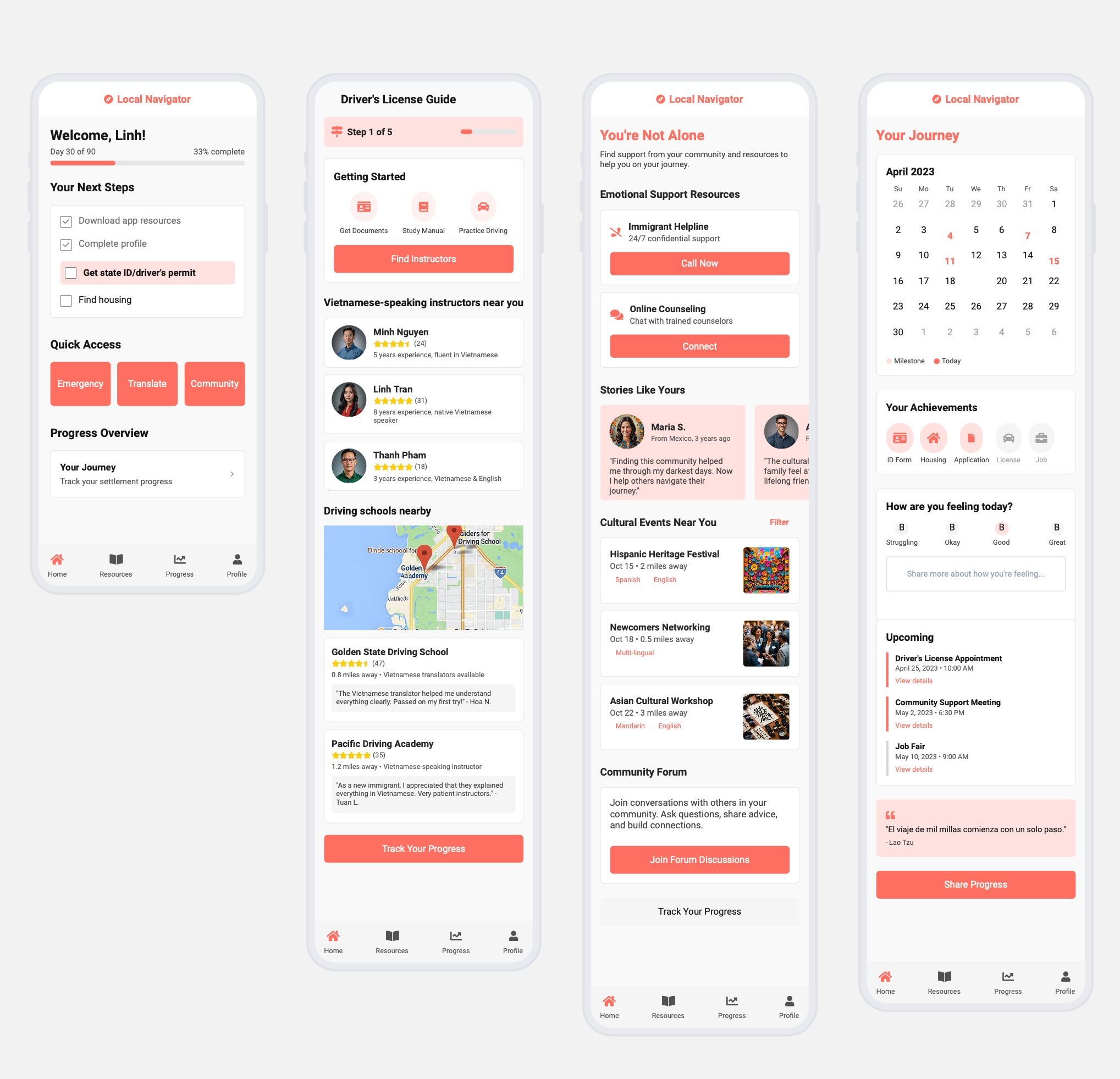 Early mobile app wireframes before pivoting to web