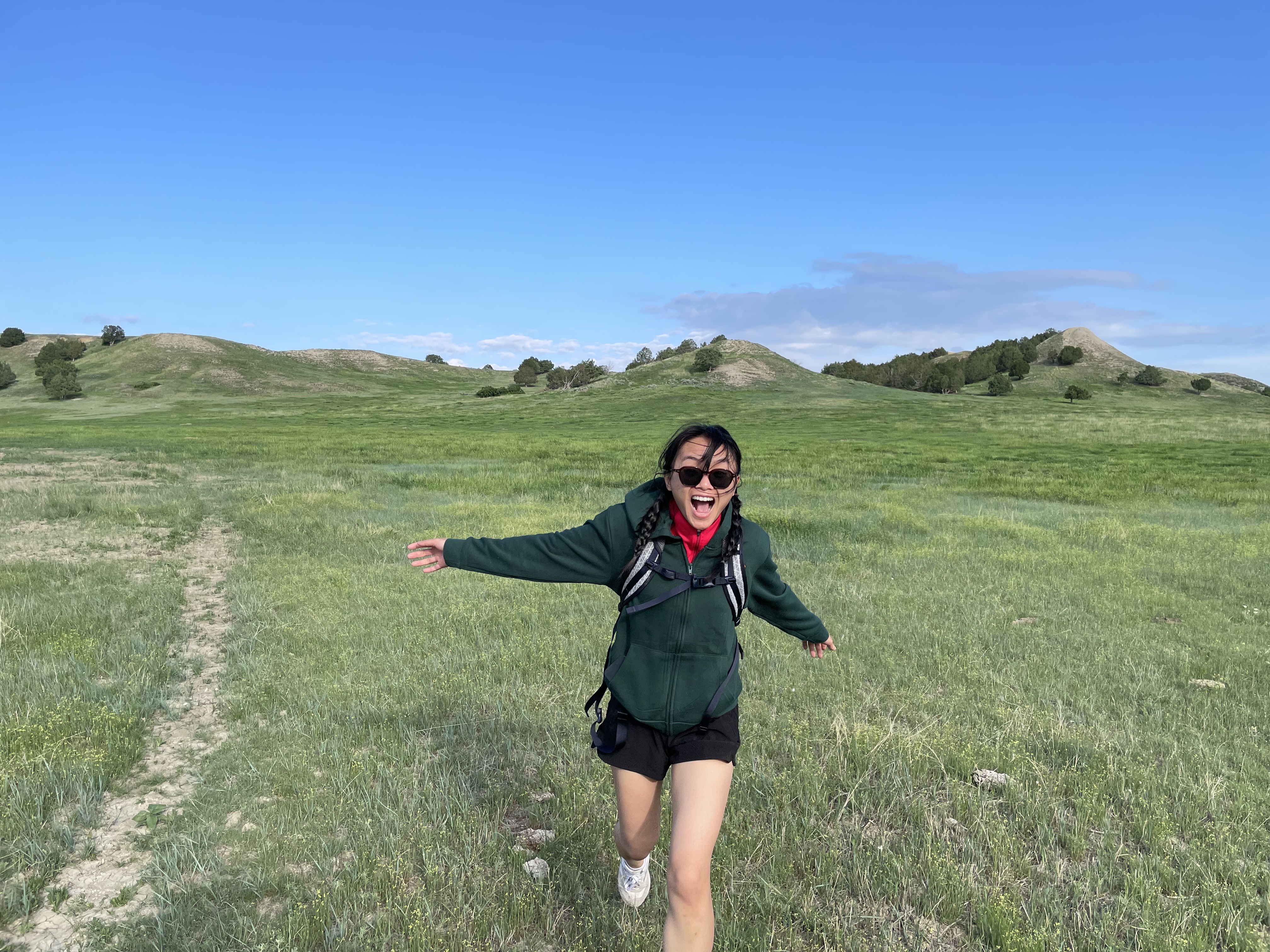 Running in a field